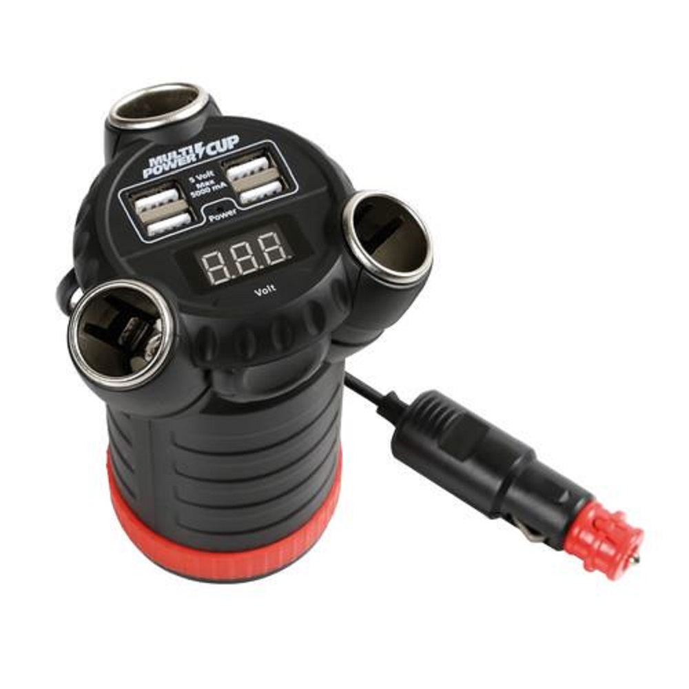 Quadruple USB charger with voltmeter & 3 sockets 5 Quadruple USB charger with voltmeter & 3 sockets - Image 3