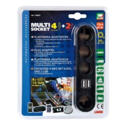Alternative view of Dual USB charger & 4 sockets