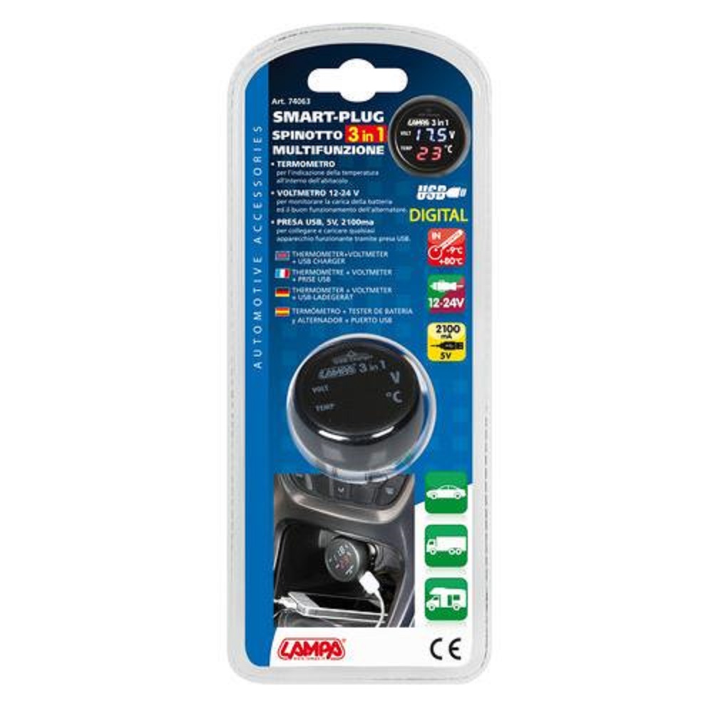 USB charger with voltmeter & thermometer 4 USB charger with voltmeter & thermometer - Image 2